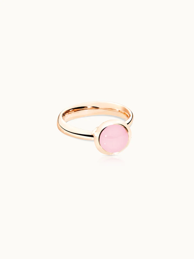  Tamara Comolli - BOUTON Ring Small in Pink Gold Aqua Chalcedony