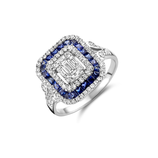 [JBS-BIA-13848973]  JBS - Ring Art Deco with sapphire and diamonds