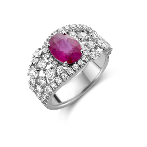[JBS-DG-8281.RB]  JBS - Ring with diamonds and rubis