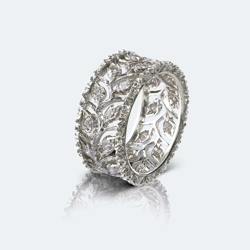 [JAUETE008439]  Buccellati - ring ramage white gold set with diamonds