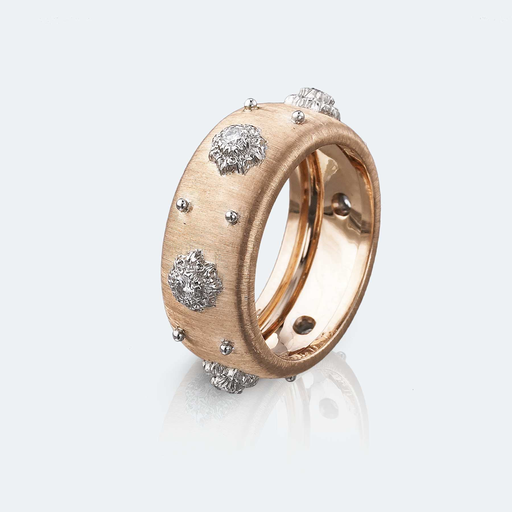 [JAUETE005137]  Buccellati - Roos gouden ring macri met diam.