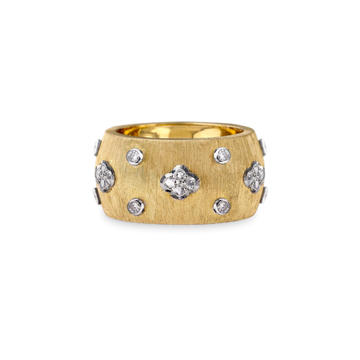 [JAUETE006629]  Buccellati - Eternelle Macri ring in yellow and white gold with diamonds