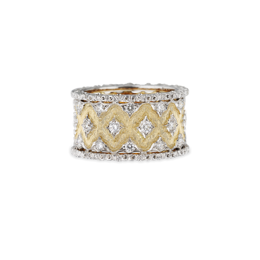[JAUETE014249]  Buccellati - White/Yellow Ring with Diamonds