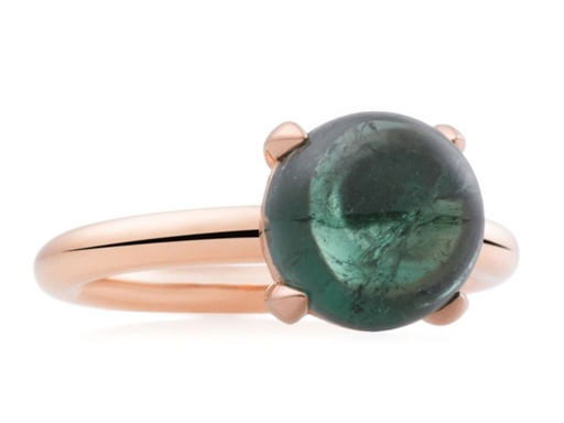 [4RR4782GTC]  Bron - Ring Catch Pink Gold with Cabochon Tourmalin
