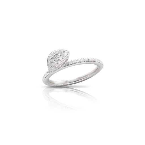 [15375B]  Pasquale Bruni - Petit Garden Single Leaf Ring in White Gold with Diamond