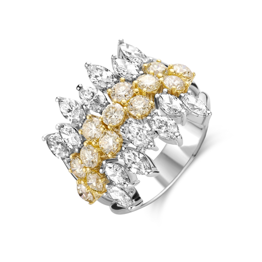 [JBS-HASBA-20544-1-25167]  JBS - Ring with white and yellow diamonds