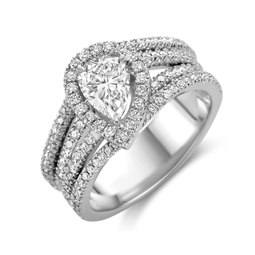 [JBS-MB-FC9/0896]  JBS - Whitegold solitaire with diamonds