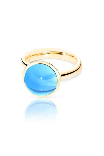 [R-BOU-l-ToSw-rg]  Tamara Comolli - BOUTON Ring Large in Pink Gold with Swiss Topaz