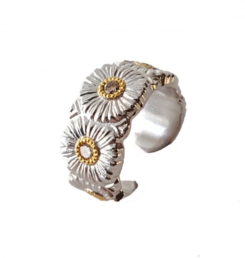 [JAGETE012383]  Buccellati - Ring Eternelle Margherita Silver Brown Diamonds