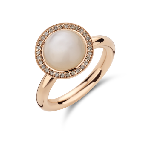 [8RR4864MWCCBR]  Bron - Sushi Ring in Pink Gold with Moonstone