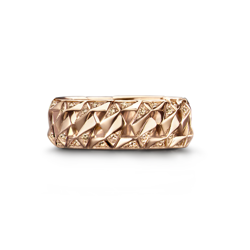 [BARE-BONDSR-PBr]  Dries Criel Jewelry - Bond Signature Ring in Pink Gold with Brown Diamonds