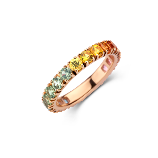 [JBS-LV-E7R/ZRA-R]  JBS - Rainbow Ring in Pink Gold with Sapphires