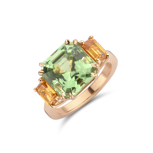 [JBS-MF-Tourmanda]  JBS - Pink gold ring with tourmalin & mandarin garnet