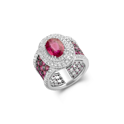 [JBS-DG-8235*RB]  JBS - Ring with Rubies and Diamonds
