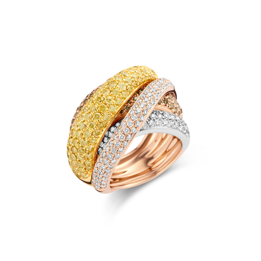 [JBS-C&C-AN2342BRG]  JBS - Multicolor Diamond Pavé Ring