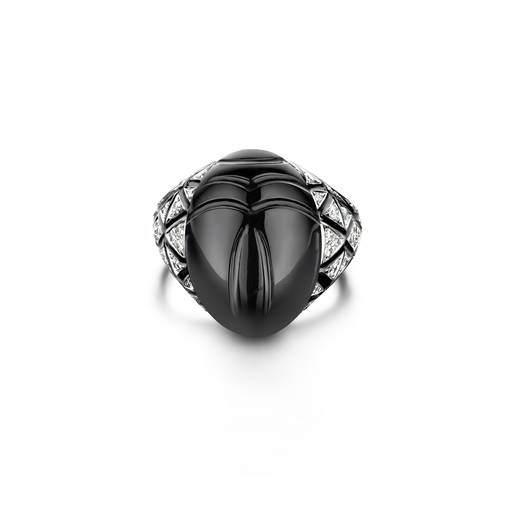 [BARE-SCARABR-WONYX]  Dries Criel Jewelry - Scarab ring Onyx