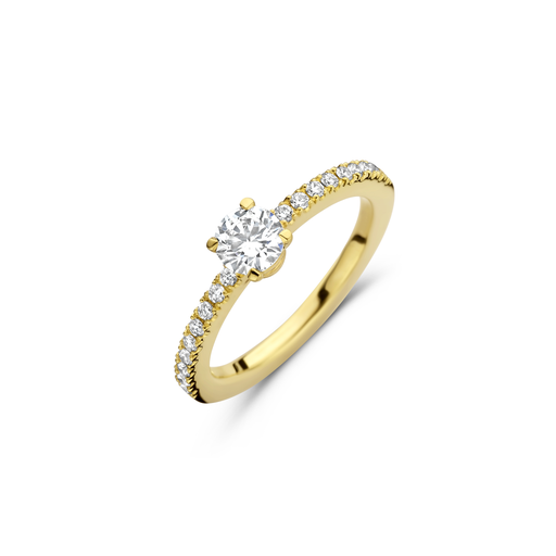 [JBS-MB-1/2527]  JBS - Yellow gold solitaire ring with diamonds