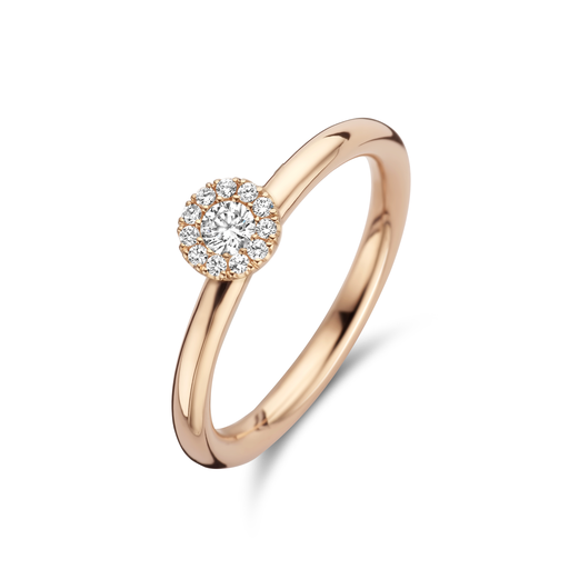 [JBS-MB-2/1237]  JBS - Pink gold solitaire with brilliant cut diamonds