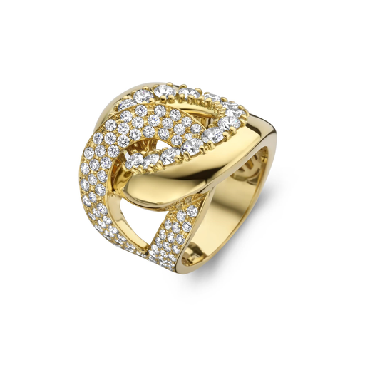 [1AN0032267/1]  Damaso - Yellow gold ring with diamonds.