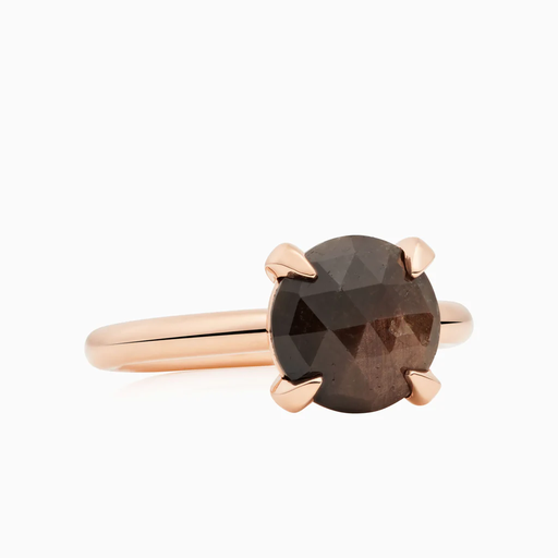 [8RR4782BSB]  Bron - Catch Ring in Pink Gold with Brown Sapphire