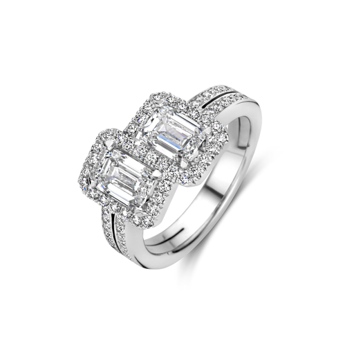 [JBS-MB-2/4754]  JBS - Toi & Moi with Emerald Cut Diamonds with Entourage
