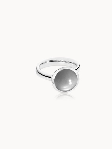  Tamara Comolli - BOUTON Ring Large in White Gold With Grey Moonstone