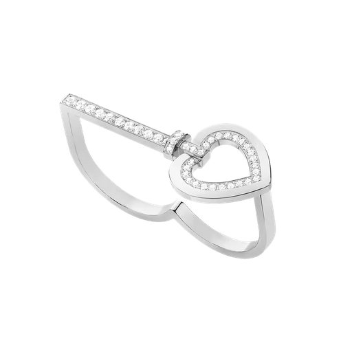 [4B0991]  Fred - Pretty Woman Double Ring in white gold with diamonds