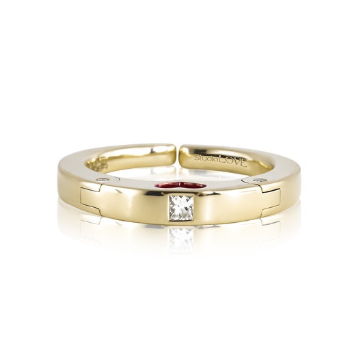 [SLV-01-RY]  Adolfo Courrier - StudioLOVE Ring in Yellow Gold with Diamonds