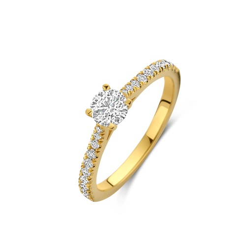 [JBS-MB-FD4/2495]  JBS - Yellow gold solitaire ring with diamonds