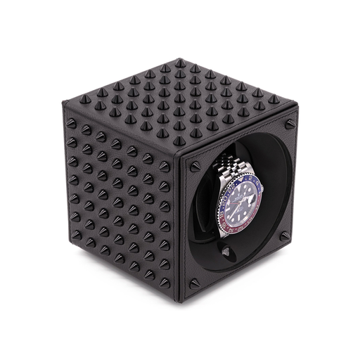 [SK01.Spike Black leather/Black]  Swiss Kubik - SPIKES - Black leather / Black